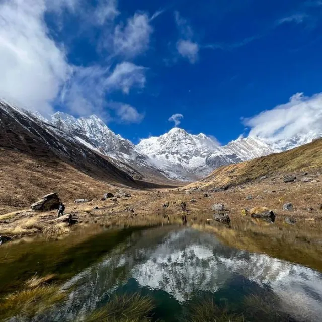 Himalayan peaks reflected