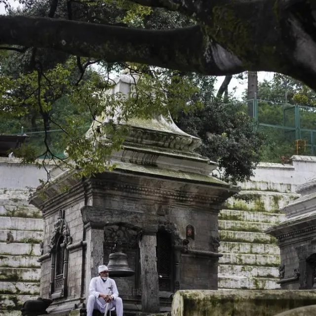 Elder at ancient temple